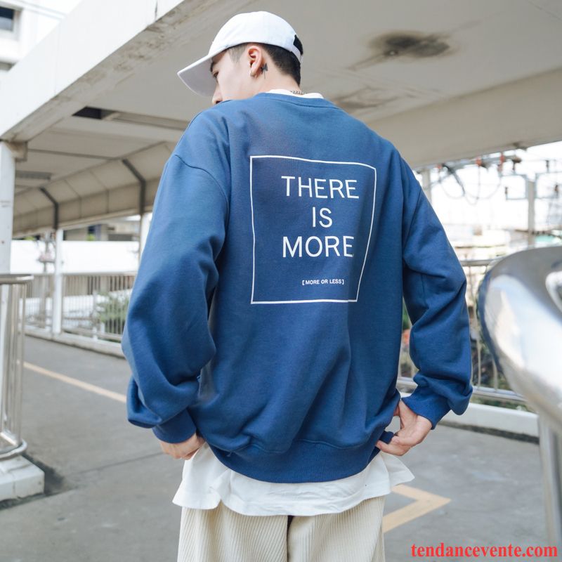 Sweat À Capuche Homme Une Veste Beau Décontractée L'automne Tous Les Assortis Tendance Impression Blanc