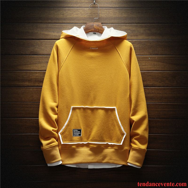 Sweat À Capuche Homme Étudiant Ultra Hoodies Pardessus Tendance Beau Rouge Jaune