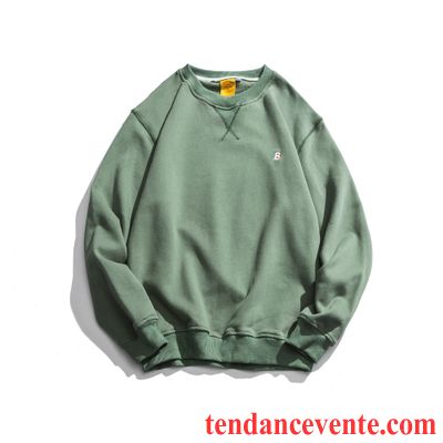 Sweatshirts D Ete Pour Homme Homme Étudiant Hoodies Décontractée Pullovers Chemise En Bas L'automne Col Rond Tous Les Assortis Simple Tendance Jaune Une Veste Printemps