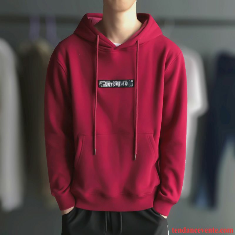 Sweatshirts Homme Classe Pas Cher Capuche Pardessus Plus De Velours Étudiant Impression Renforcé Homme Hiver Vert Hoodies Tendance L'automne Pullovers Fantaisie Broderie Mauve Pas Cher