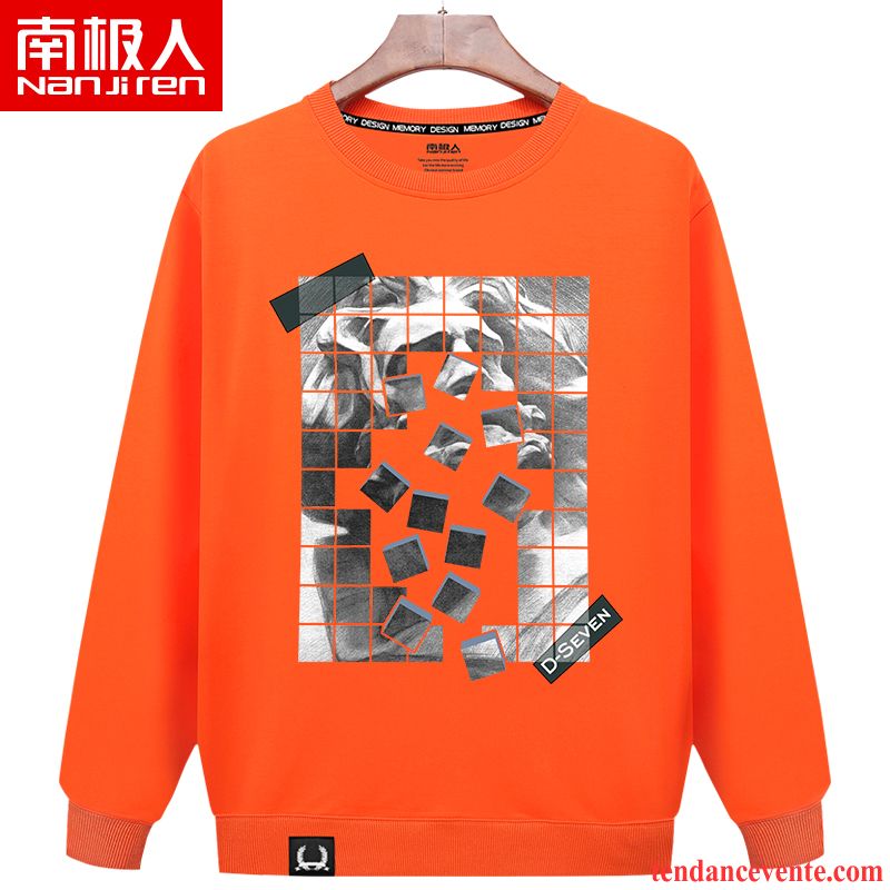 Sweatshirts Homme Gris Clair Orange Simple Étudiant Pardessus Printemps Tendance Légère Homme Pullovers Col Rond Bleu Hoodies