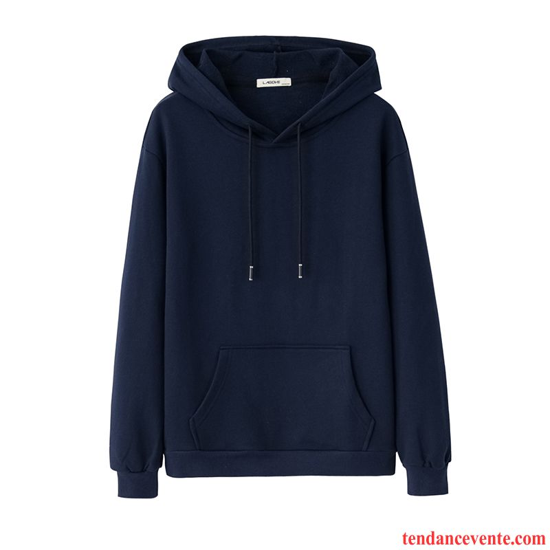 Sweatshirts Homme Sport Tendance Printemps Hoodies Homme Capuche Fantaisie Pure Décontractée Coton Bio Bleu Tomate Soldes