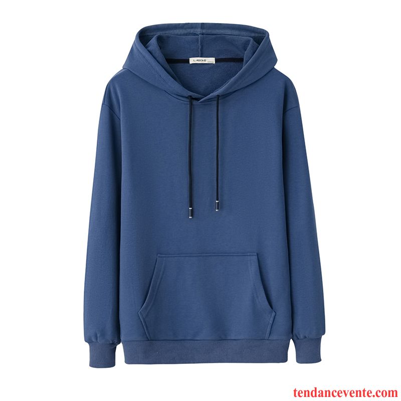 Sweatshirts Homme Sport Tendance Printemps Hoodies Homme Capuche Fantaisie Pure Décontractée Coton Bio Bleu Tomate Soldes