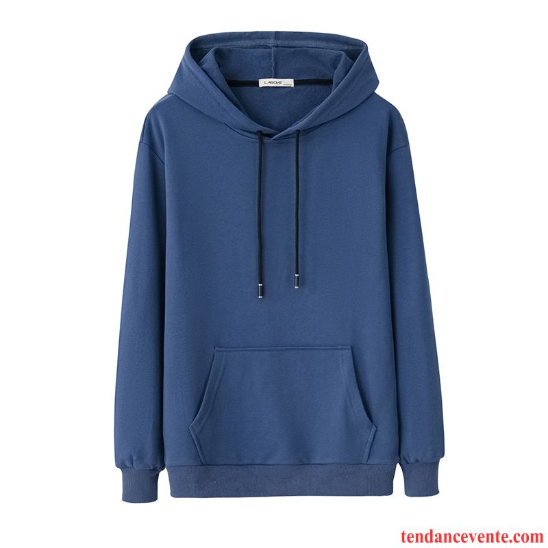 Sweatshirts Homme Sport Tendance Printemps Hoodies Homme Capuche Fantaisie Pure Décontractée Coton Bio Bleu Tomate Soldes