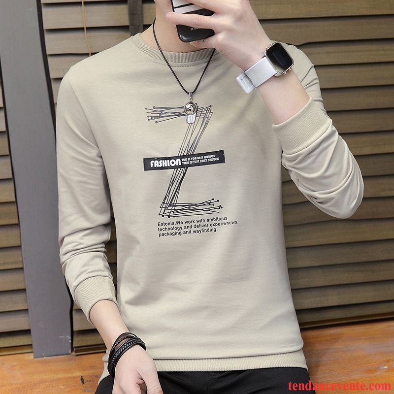 Sweatshirts Noire Homme Slim Blanc Longues Col Rond Chemise En Bas Tous Les Assortis Homme Hoodies Tendance Printemps Une Veste Lavande