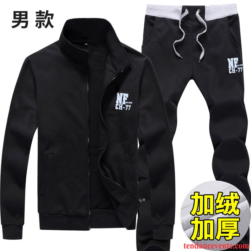 Sweatshirts Pour Homme Pas Cher Sport Décontractée Fantaisie Jeunesse Ensemble Printemps Deux-pièces Homme Sweatshirt Renforcé Hoodies Femme Hiver L'automne Plus De Velours Kaki