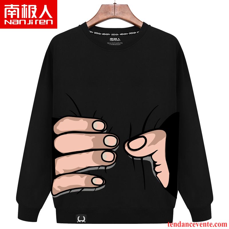 Sweatshirts À Carreaux Rouge Et Noir Noir Homme Longues Hoodies Col Rond Printemps L'automne Légère Pullovers Baggy Tendance Pure Pardessus Pas Cher