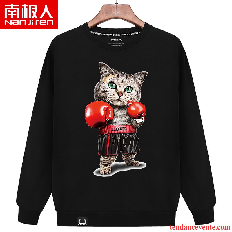 Sweatshirts À Carreaux Rouge Et Noir Noir Homme Longues Hoodies Col Rond Printemps L'automne Légère Pullovers Baggy Tendance Pure Pardessus Pas Cher