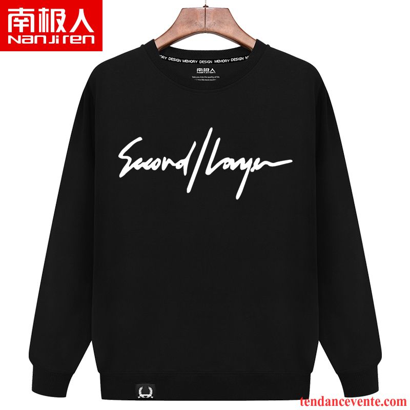 Sweatshirts À Carreaux Rouge Et Noir Noir Homme Longues Hoodies Col Rond Printemps L'automne Légère Pullovers Baggy Tendance Pure Pardessus Pas Cher