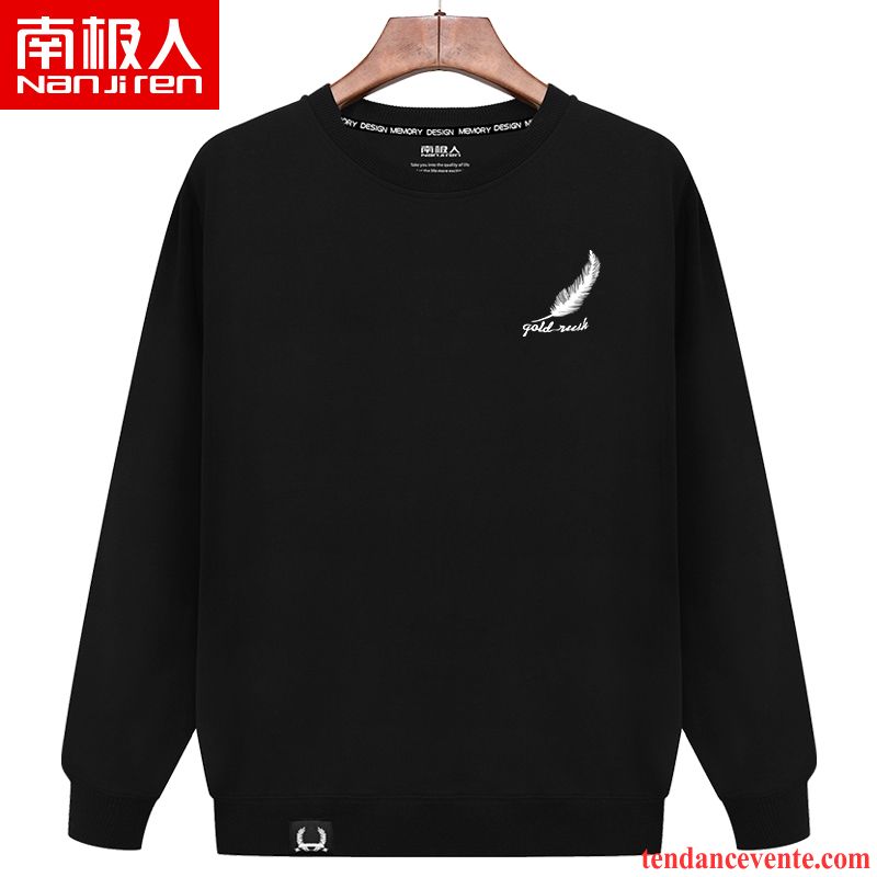 Sweatshirts À Carreaux Rouge Et Noir Noir Homme Longues Hoodies Col Rond Printemps L'automne Légère Pullovers Baggy Tendance Pure Pardessus Pas Cher