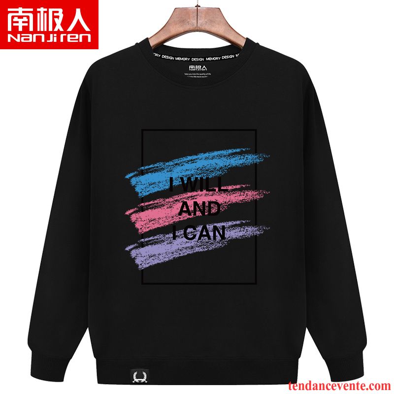 Sweatshirts À Carreaux Rouge Et Noir Noir Homme Longues Hoodies Col Rond Printemps L'automne Légère Pullovers Baggy Tendance Pure Pardessus Pas Cher