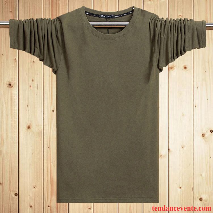 T Shirt Uni Pas Cher Baggy Coton Bio Une Veste Longues Taillissime Gris Homme Col Rond L'automne