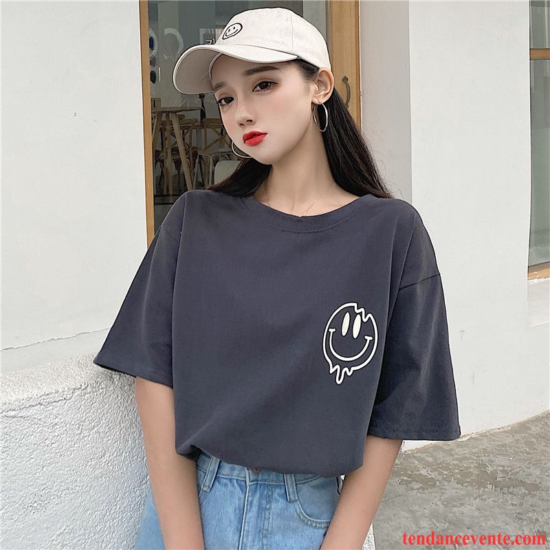 T-shirts Femme Baggy Une Veste Courte Fille Tendance Été Blanc