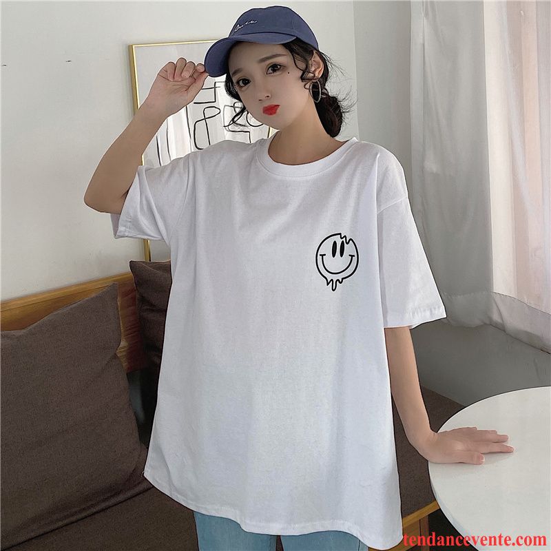 T-shirts Femme Baggy Une Veste Courte Fille Tendance Été Blanc