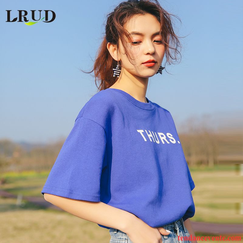 T-shirts Femme Baggy Été Une Veste Courte Ultra Tendance Noir