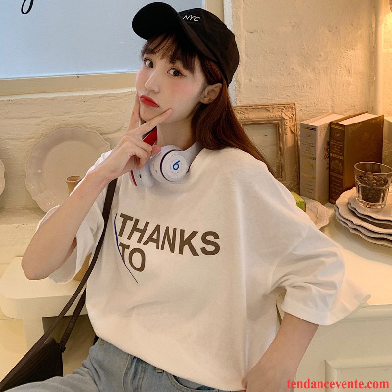 T-shirts Femme Courte Baggy Tempérament Été Une Veste Printemps Blanc