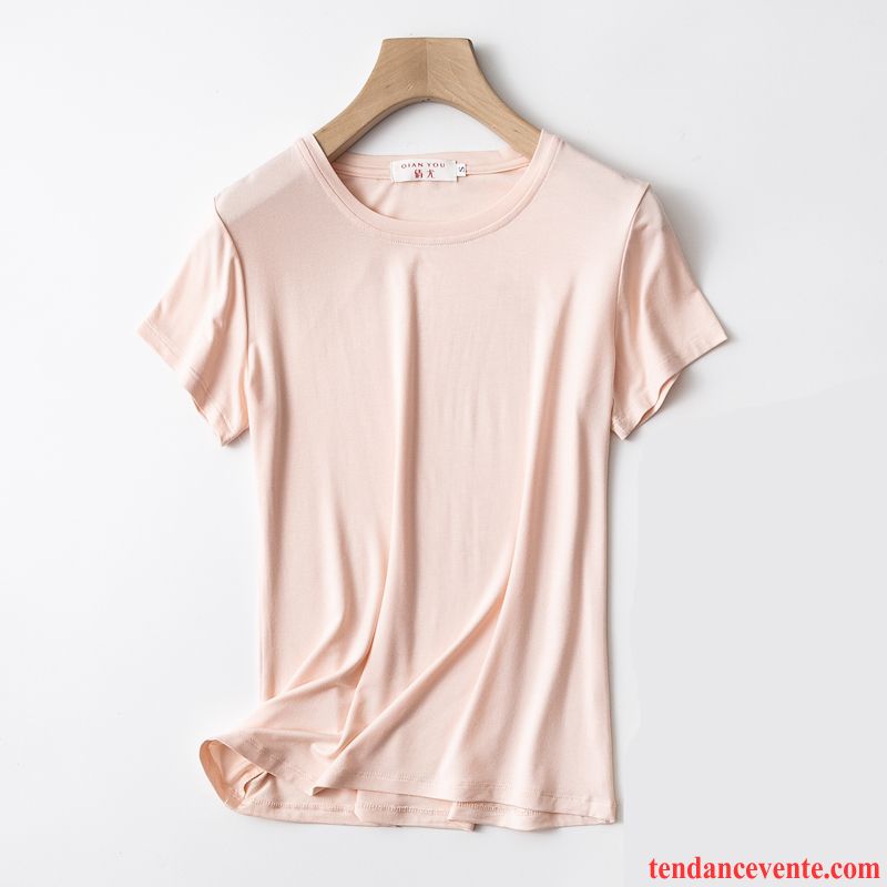 T-shirts Femme Courte Printemps Chemise En Bas Slim Été Une Veste Pure Blanc