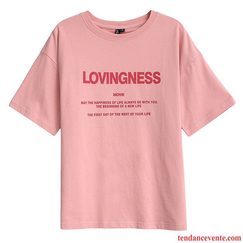 T-shirts Femme Tous Les Assortis Tendance Clair Mince Une Veste Été Rose Vert