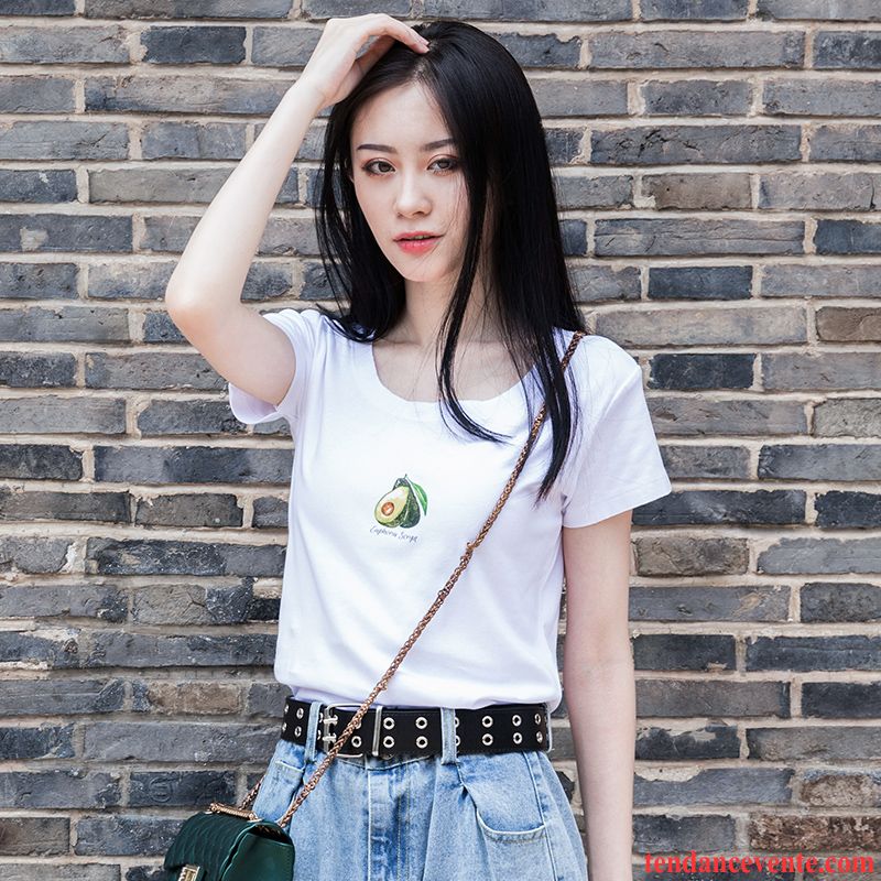 T-shirts Femme Ultra Baggy Été Une Veste Tendance Courte Blanc