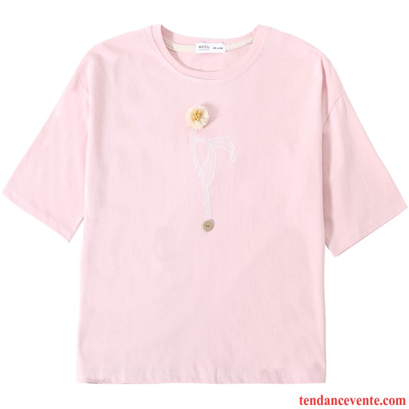 T-shirts Femme Ultra Tendance Baggy Été Coton Bio Courte Jaune