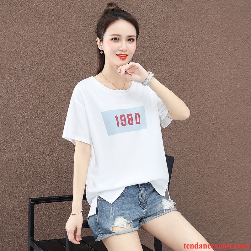 T-shirts Femme Une Veste Fille Été Courte Baggy Étudiant Rose