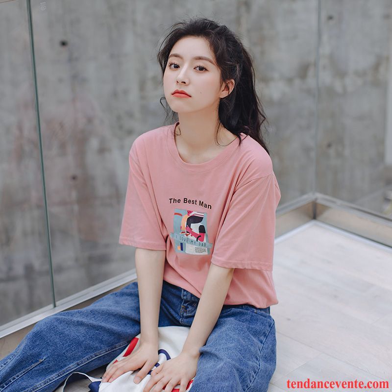 T-shirts Femme Une Veste Tendance Baggy Courte Étudiant Été Vert