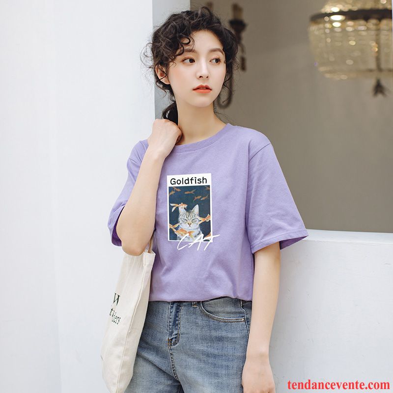 T-shirts Femme Une Veste Tendance Baggy Courte Étudiant Été Vert