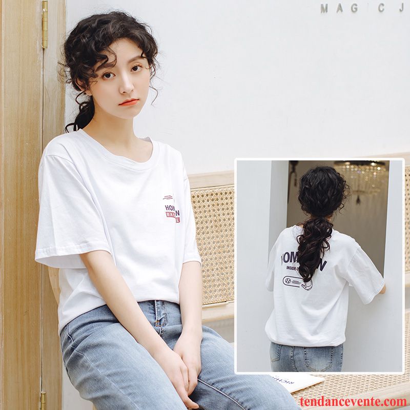 T-shirts Femme Une Veste Tendance Baggy Courte Étudiant Été Vert