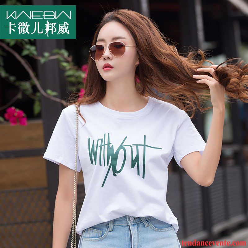 T-shirts Femme Été Demi Manche Courte Baggy Une Veste Mode Noir Vert