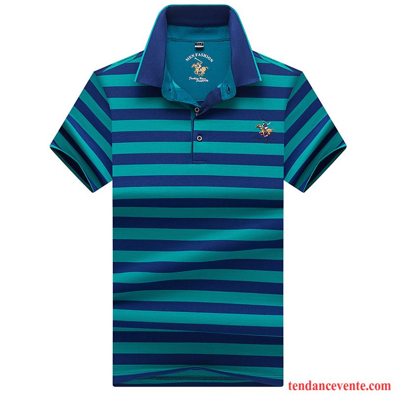 T-shirts Homme Polo Été Courte Tendance Bleu Marin