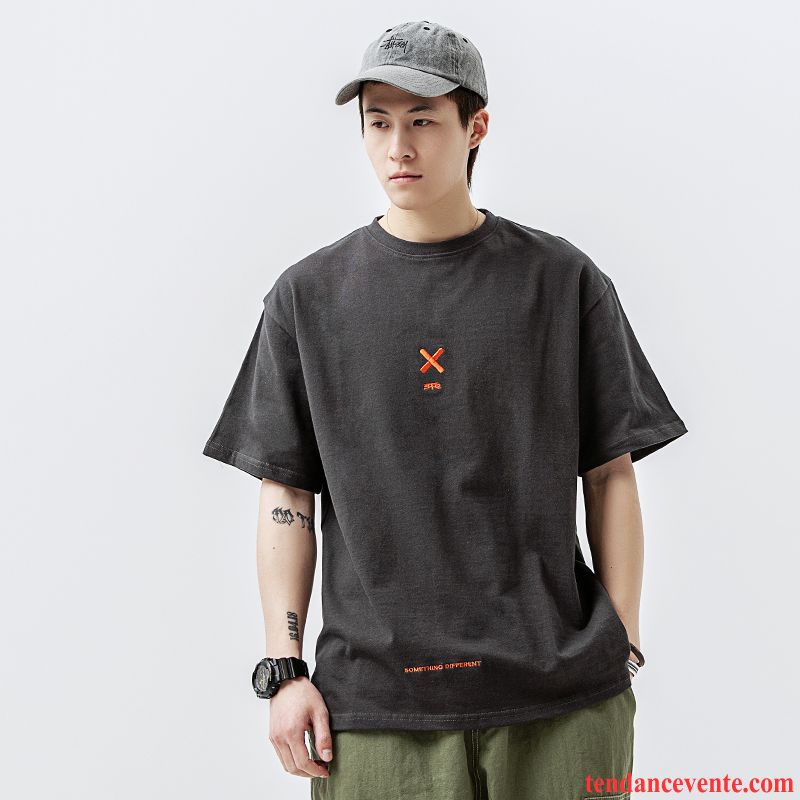 T-shirts Homme Taillissime Coton Bio Baggy Tendance Demi Manche Courte Rouge Gris