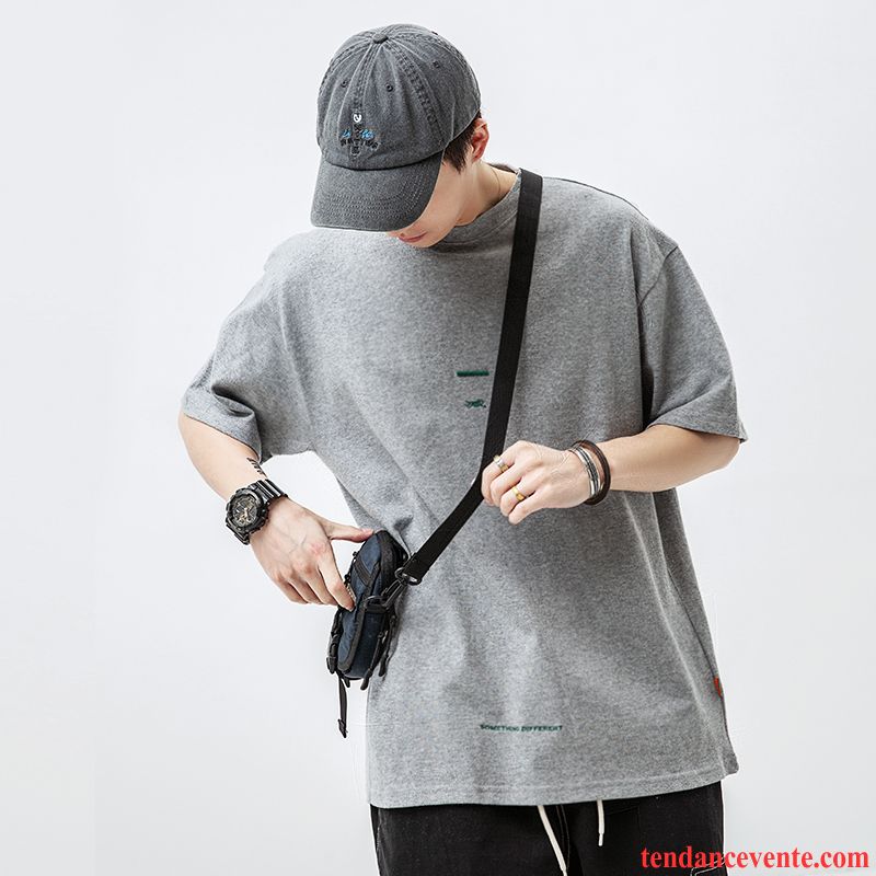 T-shirts Homme Taillissime Coton Bio Baggy Tendance Demi Manche Courte Rouge Gris