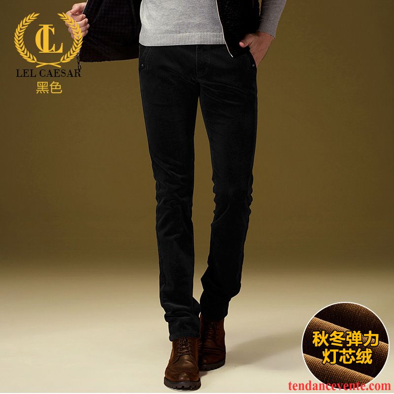 Taille Des Pantalons Homme Homme Maigre Hiver Slim Extensible Pantalon Tendance L'automne Velours Côtelé Plus De Velours