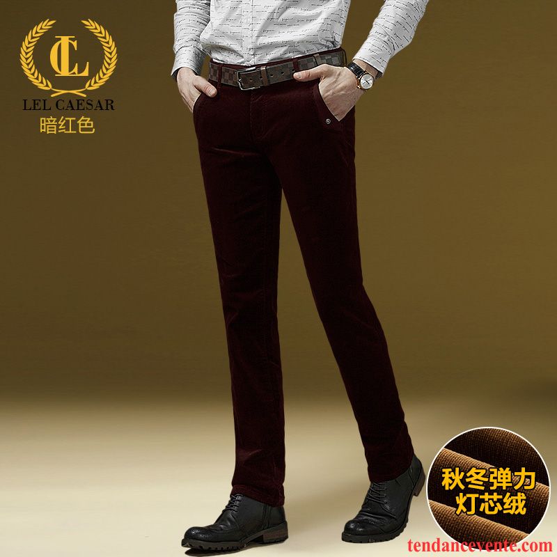 Taille Des Pantalons Homme Homme Maigre Hiver Slim Extensible Pantalon Tendance L'automne Velours Côtelé Plus De Velours