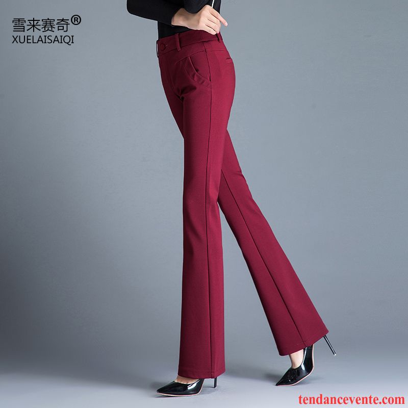 Tailleur Pantalon Femme Plus De Velours Renforcé Femme Pantalon Slim Décontractée Jean Évasé Hiver Jambe Droite Légèrement