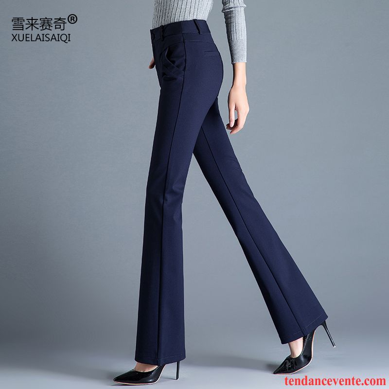 Tailleur Pantalon Femme Plus De Velours Renforcé Femme Pantalon Slim Décontractée Jean Évasé Hiver Jambe Droite Légèrement