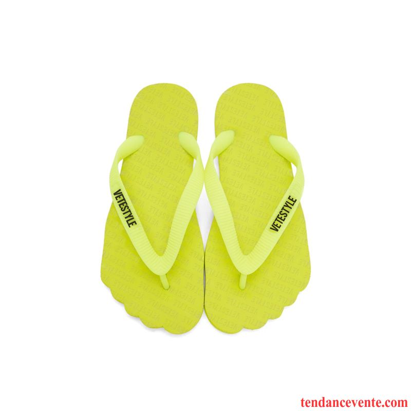 Tongs Femme Été Chaussons Tendance Rouge Vert