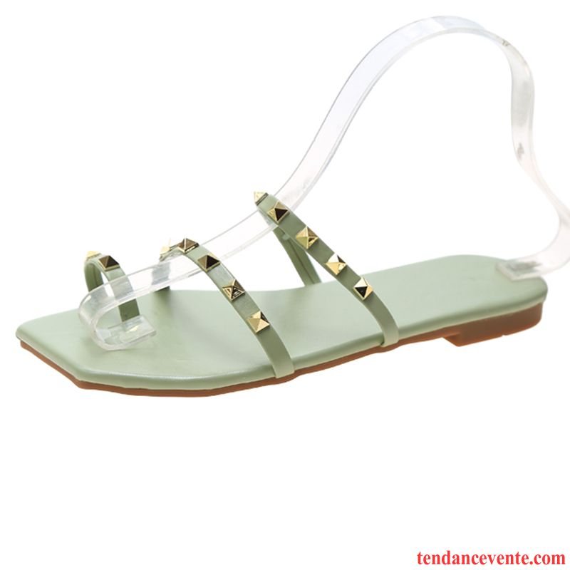 Tongs Femme Été Plage Chaussons Tendance Plates Mode Noir