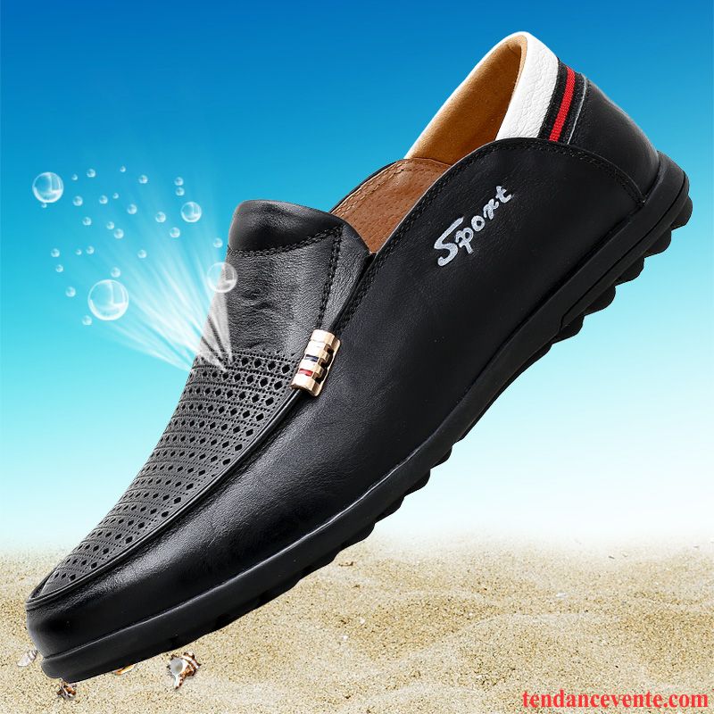 Vente Chaussure Homme Décontractée Slip-on Cuir Véritable Homme Paresseux Tendance Printemps Derbies Respirant