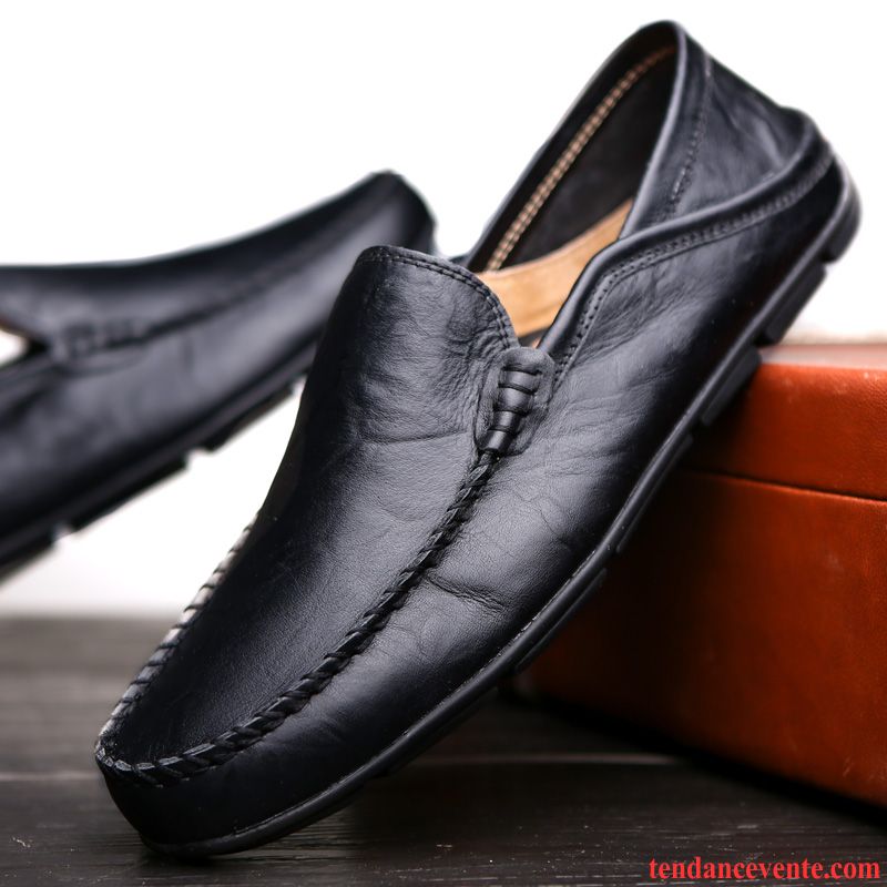 Vente Chaussure Homme Décontractée Slip-on Cuir Véritable Homme Paresseux Tendance Printemps Derbies Respirant