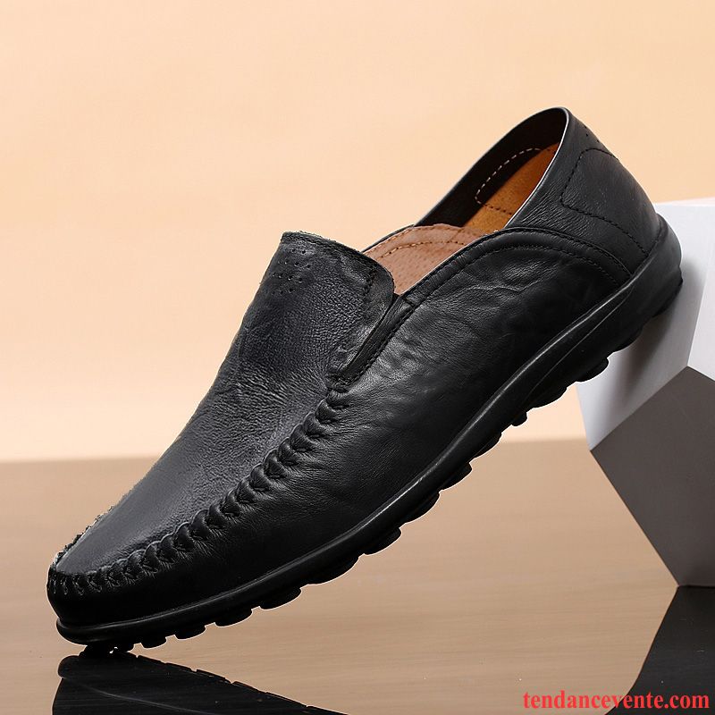 Vente Chaussure Homme Décontractée Slip-on Cuir Véritable Homme Paresseux Tendance Printemps Derbies Respirant