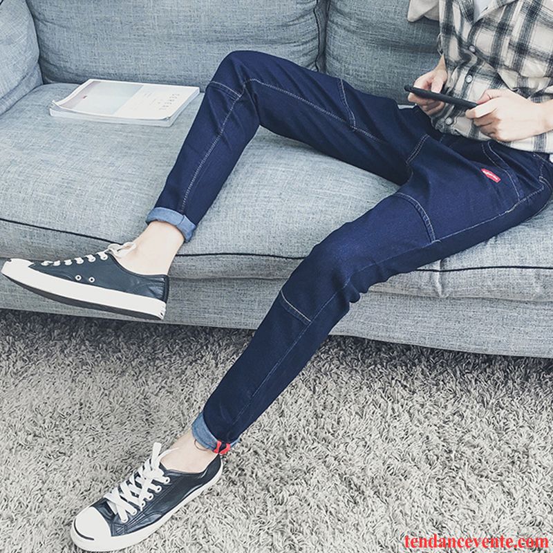 Vente De Jeans Homme Pantalon Renforcé Tendance Hiver Homme Maigre Plus De Velours Slim L'automne Extensible Gris