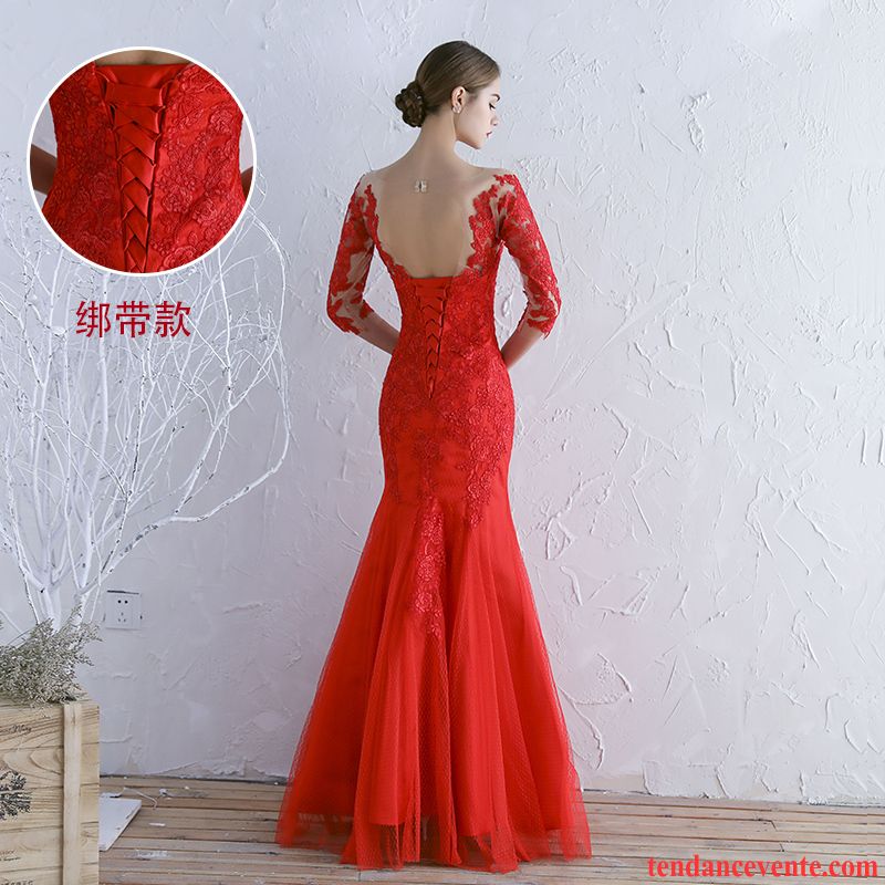 Vente De Robe En Ligne Robe L'automne Longue Rouge Hiver Racé Femme Queue De Poisson Élégant