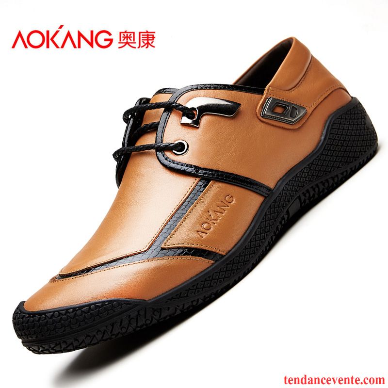 Vente En Ligne Chaussures Homme Angleterre Jeunesse Décontractée Chaussures De Conduite Homme Semelle Doux Tendance Cuir Véritable Printemps