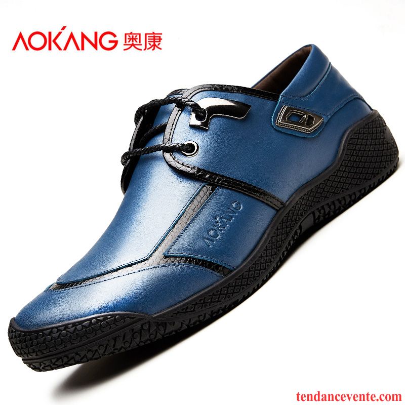 Vente En Ligne Chaussures Homme Angleterre Jeunesse Décontractée Chaussures De Conduite Homme Semelle Doux Tendance Cuir Véritable Printemps