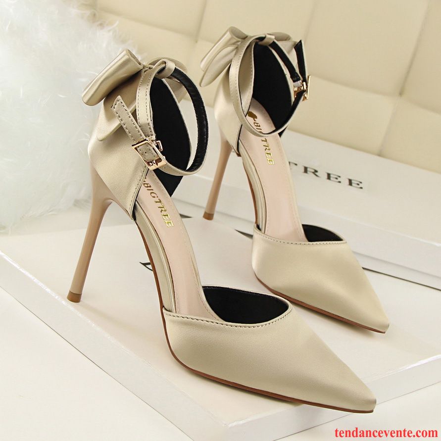 Vente Escarpin Femme Derbies Arc Pointe Pointue Printemps Femme L'automne Talons Minces