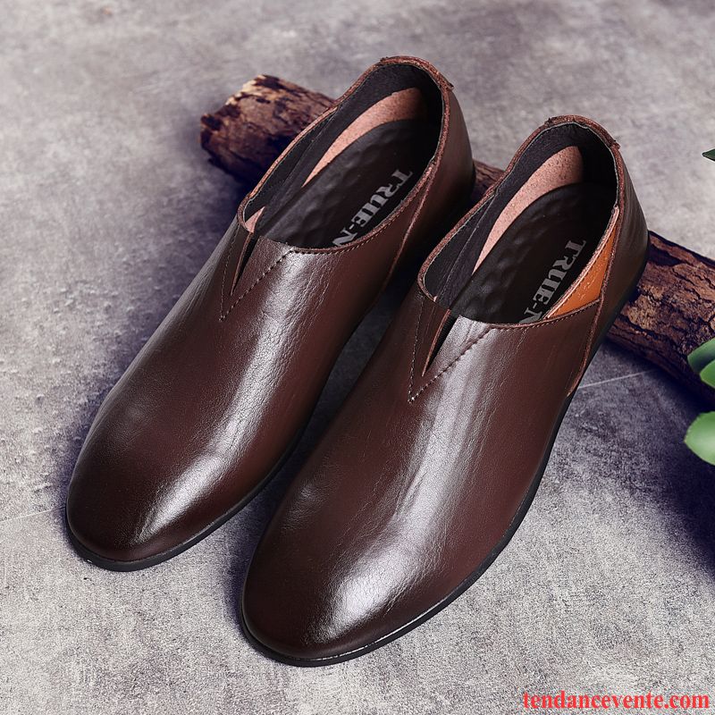 Vente Mocassins Homme Derbies Cuir Véritable Paresseux Homme Printemps Décontractée Tous Les Assortis Tendance Angleterre Pas Cher