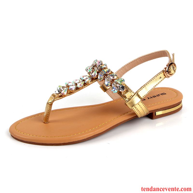 Vente Sandales Femme Vente Flats Antidérapant Dame Rome Doux Plage Plates