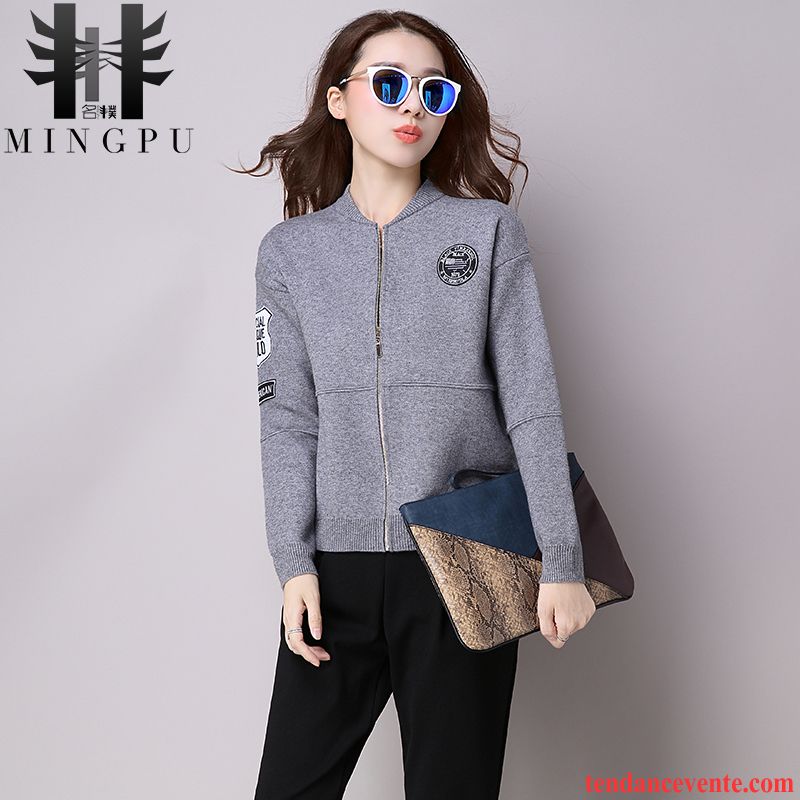 Veste Blazer Blanche Courte Cardigan Hiver Tricots En Maille Vêtements De Baseball Pardessus Femme L'automne Pérou