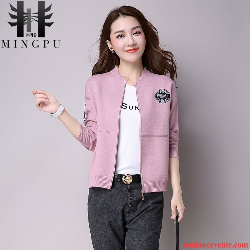 Veste Blazer Blanche Courte Cardigan Hiver Tricots En Maille Vêtements De Baseball Pardessus Femme L'automne Pérou